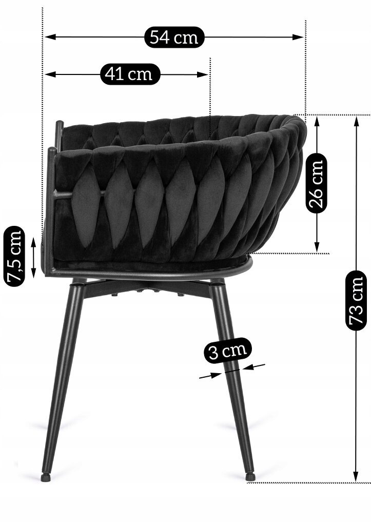 Ēdamistabas krēsls Lili Velvet, melns cena un informācija | Virtuves un ēdamistabas krēsli | 220.lv