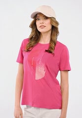 Свободная футболка с принтом T-LASH цена и информация | Женские футболки | 220.lv
