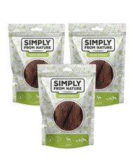 Simply From Nature Meat Strips ar brieža gaļu, 3x80 g cena un informācija | Gardumi suņiem | 220.lv