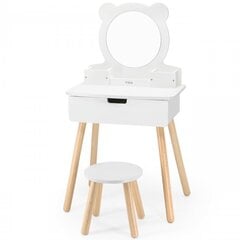 Koka kosmētikas galdiņš ar spoguli un krēslu Viga, balts cena un informācija | Rotaļlietas meitenēm | 220.lv