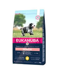 Eukanuba Caring Senior pieaugušiem vidēju šķirņu suņiem, ar vistas gaļu, 3 kg cena un informācija | Sausā barība suņiem | 220.lv