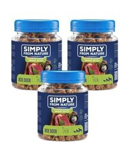 Simply From Nature Smart Bites ar stirnas gaļu, 3x130 g cena un informācija | Gardumi suņiem | 220.lv