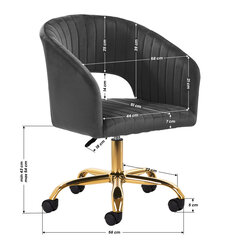 вращающееся кресло 4rico, бархатный серый цена и информация | Мебель для салонов красоты | 220.lv