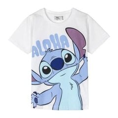 T-krekls meitenēm Stitch, balts cena un informācija | Krekli, bodiji, blūzes meitenēm | 220.lv