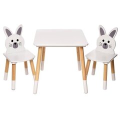 Bērnu galds ar diviem krēsliem Bunny цена и информация | Детские столы и стулья | 220.lv