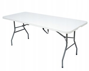 Saliekamais galds Heckermann, 180x74x74 cm, balts cena un informācija | Dārza galdi | 220.lv