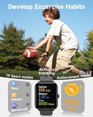 Fitnesa pulkstenis bērniem, melns cena un informācija | Viedpulksteņi (smartwatch) | 220.lv