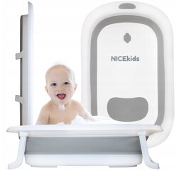 Детская складная ванночка Nicekids, 79x49x20 см, серая цена и информация | Maudynių prekės | 220.lv