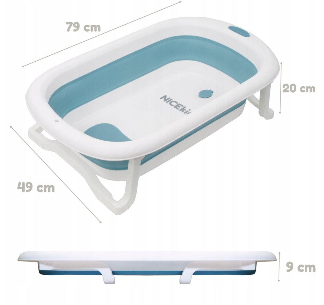 Saliekamā bērnu vanna Nicekids, 79x49x20 cm cena un informācija | Mazuļa mazgāšana | 220.lv