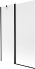 Стенка для ванной Mexen Flip I, Черный/матовое стекло, 80,100,120,140x150 см-80 см цена и информация | Принадлежности для ванн и душевых кабин | 220.lv