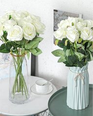 Искусственные розы, Electronics LV-24, белый, 10 шт цена и информация | цветочные соцветия 1 шт | 220.lv