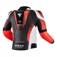 Moto jaka Shima STR 2.0 r. 56 balts un sarkans, āda cena un informācija | Moto jakas | 220.lv