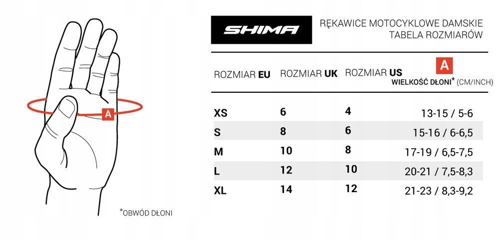 Shima RS-2 Lady ādas sieviešu cimdi, melni cena un informācija | Moto cimdi, aizsargi | 220.lv