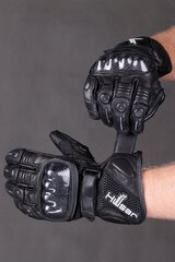 Мужские кожаные мотоперчатки черные HUSAR BLACK PRO цена и информация | Мото перчатки, защита | 220.lv