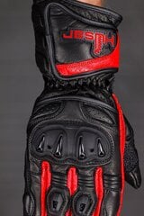 Мужские черно-красные мотоциклетные перчатки Husar ZR Race цена и информация | Мото перчатки, защита | 220.lv
