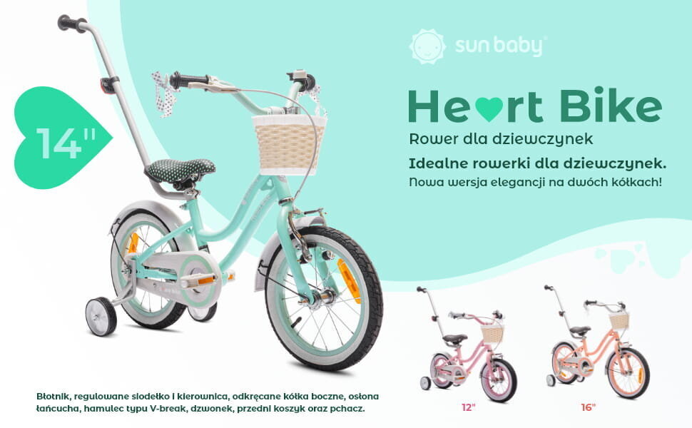 Velosipēds bērniem Heart Bike, 16", zils cena un informācija | Velosipēdi | 220.lv