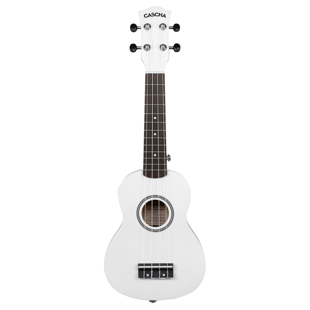 Soprāna ukulele Cascha Linden balta HH 3967 cena un informācija | Ģitāras | 220.lv