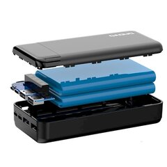 Емкостной блок питания, Dudao K6Pro+1, с 3 встроенными кабелями USB-C microUSB Lightning, 20000 мАч., черный цена и информация | Зарядные устройства Power bank | 220.lv