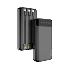 Емкостной блок питания, Dudao K6Pro+1, с 3 встроенными кабелями USB-C microUSB Lightning, 20000 мАч., черный цена и информация | Зарядные устройства Power bank | 220.lv