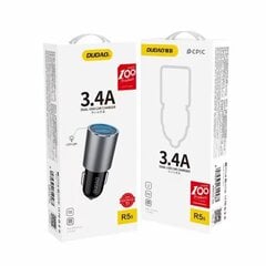 Автомобильное зарядное устройство с подсветкой, Dudao R5S1, 2x USB, 3,4A, серый цена и информация | Автомобильные электропринадлежности 12V | 220.lv