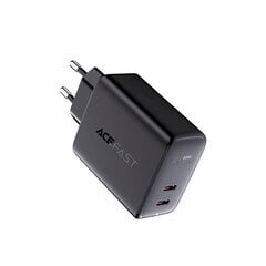 Зарядное устройство, 2 в 1, Acefast, 2x USB-C, 65 Вт, с кабелем USB-C, белое цена и информация | Зарядные устройства для телефонов | 220.lv