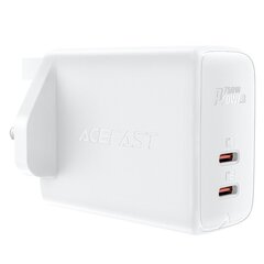 Сетевое зарядное устройство, Acefast, A32, двухпортовое, USB-C, PD 50 Вт, вилка UK, белый цена и информация | Зарядные устройства для телефонов | 220.lv