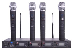 pll-400 uhf mikrofons 4 kanāli (4 rokas mikrofoni) cena un informācija | Mikrofoni | 220.lv