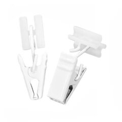 Curtain rod clips for aluminum rail, 10 pcs. white curtain rod clips цена и информация | Карнизы | 220.lv