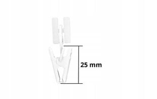 Curtain rod clips for aluminum rail, 10 pcs. white curtain rod clips цена и информация | Карнизы | 220.lv