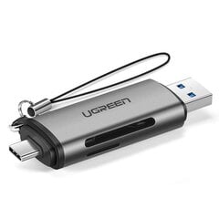 Универсальный кардридер micro SD для USB 3.0 и USB-C 3.0, серый цена и информация | Адаптеры и USB разветвители | 220.lv