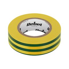 Izolācijas lente, 0,13 mm x 19 mm x 10 m, dzeltena, zaļa cena un informācija | Rokas instrumenti | 220.lv
