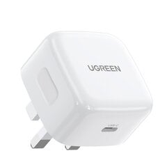 Быстрое зарядное устройство, Ugreen CD1271, с английской вилкой, UK USB-C, PD, 30 Вт, белый цена и информация | Зарядные устройства для телефонов | 220.lv