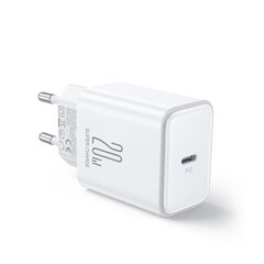 Сетевое зарядное устройство, Joyroom JR-TCF061, USB-C PD 20 Вт, кабель USB-C, белый цена и информация | Зарядные устройства для телефонов | 220.lv