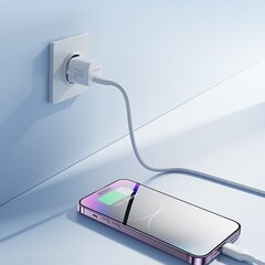 Сетевое зарядное устройство, Joyroom JR-TCF021, USB-C PD 20 Вт, кабель USB-C, белый цена и информация | Зарядные устройства для телефонов | 220.lv