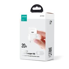 Сетевое зарядное устройство, Joyroom JR-TCF021, USB-C PD 20 Вт, кабель USB-C, белый цена и информация | Зарядные устройства для телефонов | 220.lv