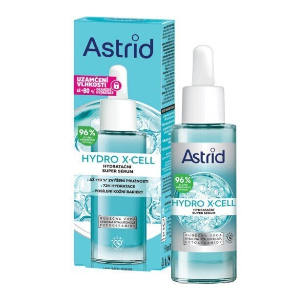 Mitrinošs sejas serums Astrid Hydro X-Cell, 30 ml цена и информация | Serumi sejai, eļļas | 220.lv