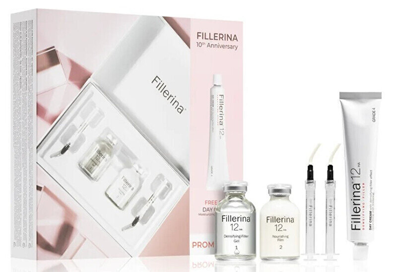 Sejas kopšanas komplekts Fillerina Densifying Filler Grade 4 sievietēm: sejas serums 12HA, 2x30 ml + dienas krēms цена и информация | Sejas krēmi | 220.lv