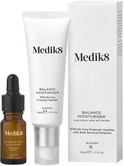 Sejas kopšanas komplekts Medik8 Balancing Moisturizing Cream Set sievietēm: mitrinošs krēms, 50 ml + sejas serums Glycolic Acid, 10 ml cena un informācija | Sejas krēmi | 220.lv