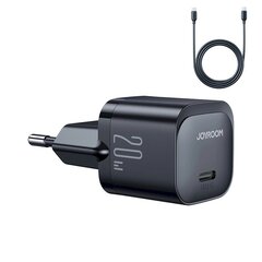 Сетевое зарядное устройство, Joyroom JR-TCF021, USB-C PD 20 Вт, кабель USB-C, черный цена и информация | Зарядные устройства для телефонов | 220.lv