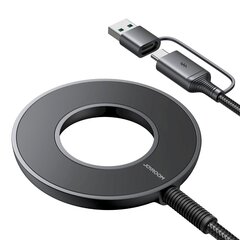 Magnētiskais bezvadu lādētājs, Joyroom, 15 W., ar USB / USB-C kabeli, melns cena un informācija | Lādētāji un adapteri | 220.lv