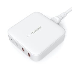 Мощное сетевое зарядное устройство, Choetech PD8001, 2x USB-A, 2x USB-C, 100 Вт, белый цена и информация | Зарядные устройства Power bank | 220.lv