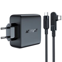 Быстрое зарядное устройство, Acefast A371, 3x USB-C, 1x USB-A, USB-C, угловой кабель 2 м., 100 Вт., черный цена и информация | Зарядные устройства для телефонов | 220.lv