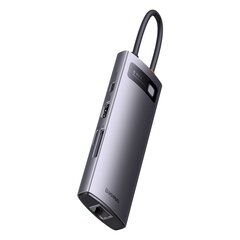 Переходник HUB, 8 в 1, Baseus StarJoy, StarJoy, USB-C to USB-C PD 3x USB-A HDMI RJ-45 SD TF, серый цена и информация | Адаптеры и USB разветвители | 220.lv