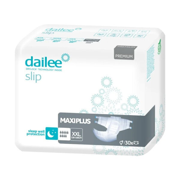 Autiņbiksītes Dailee Slip Premium Maxi Plus, XXL, 30gab. цена и информация | Autiņbiksītes, higiēniskās paketes, vienreizlietojamie paladziņi pieaugušajiem | 220.lv