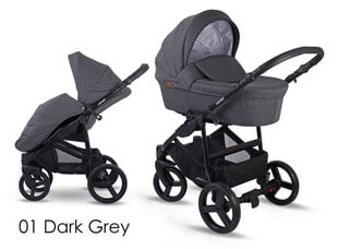 Bērnu universālie rati Lonex Soft 2in1 Dark Grey cena un informācija | Bērnu rati | 220.lv