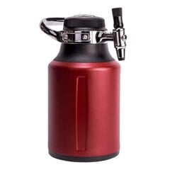 GrowlerWerks uKeg™ 1,9 l spiediena tvertne, burbulis, sarkans cena un informācija | Virtuves piederumi | 220.lv