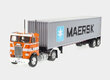 Kolekcionējams modelis Freightliner Coe 1976 Maersk Altaya-Ixo, oranžs цена и информация | Kolekcionējamie modeļi | 220.lv