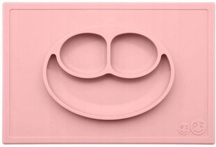3 nodalījumu šķīvis mazuļiem Ezpz Happy Mat, rozā cena un informācija | Bērnu trauki, piena uzglabāšanas trauciņi un piederumi | 220.lv