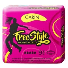 Higiēniskās paketes Carin Freestyle Ultra Wings, 9 gab. cena un informācija | Tamponi, higiēniskās paketes, ieliktnīši | 220.lv