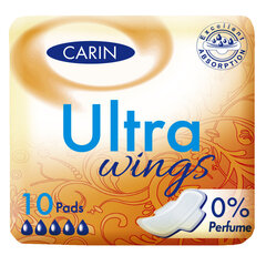 Higiēniskās paketes Ultra Wings Carin, 10.gab. cena un informācija | Tamponi, higiēniskās paketes, ieliktnīši | 220.lv